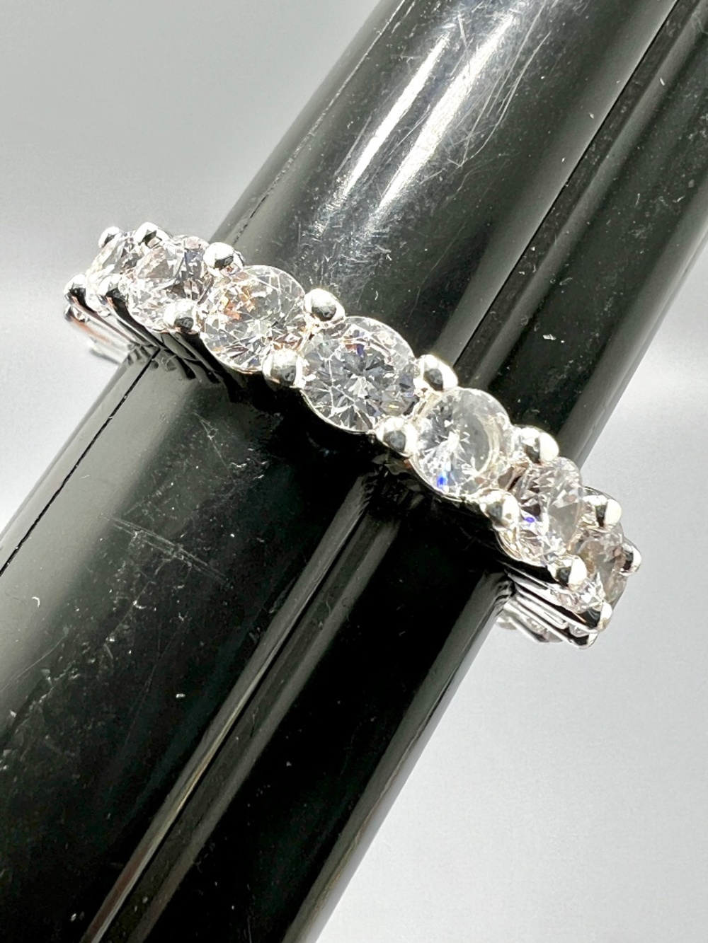 Silver Plated & Cubic Zirconia Eternity Band Ring
